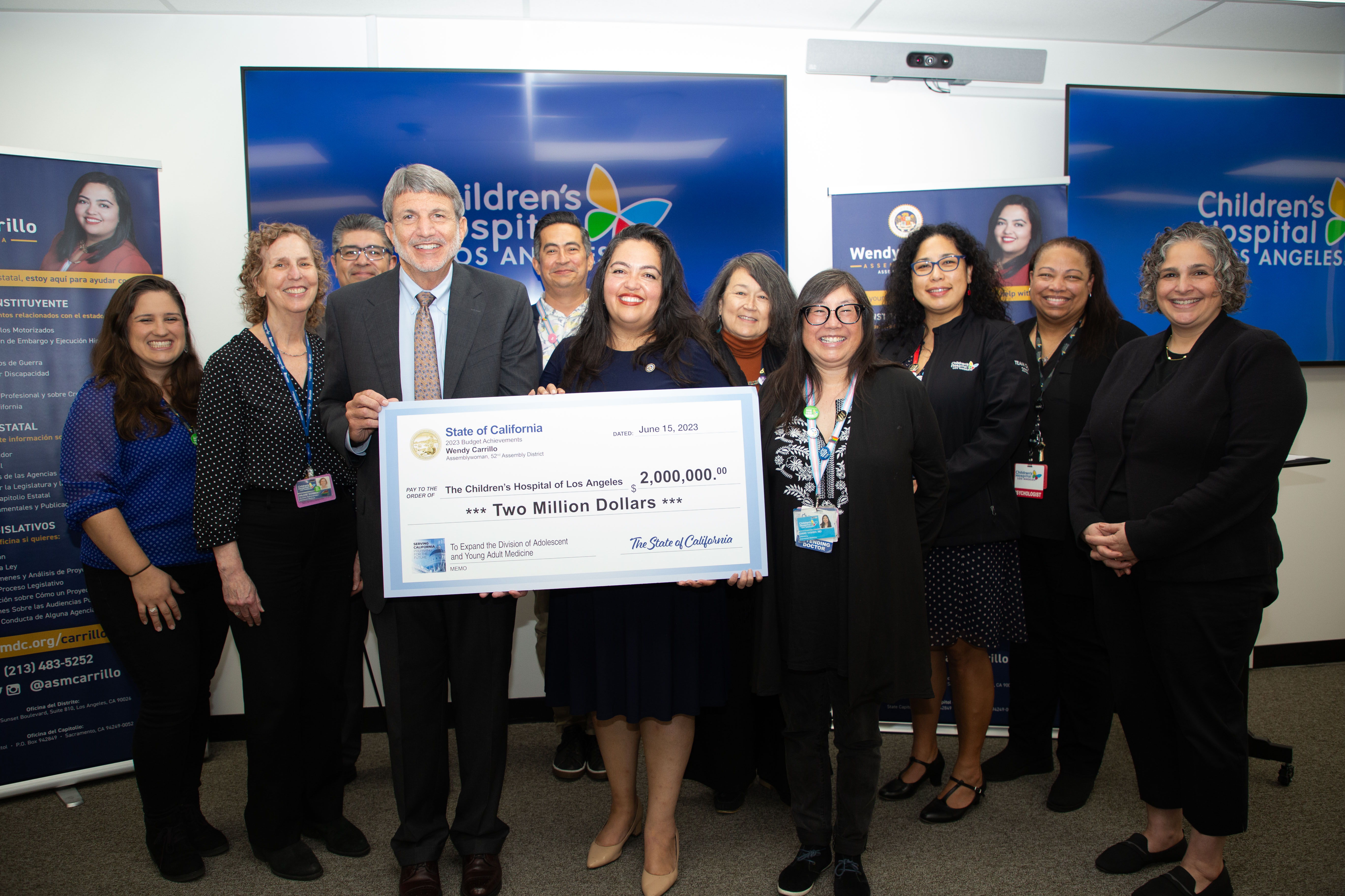 Assemblywoman Wendy Carrillo Presents $2 Million in State Funding to Children’s Hospital Los Angeles for Pediatric Research and Clinical Expansion 