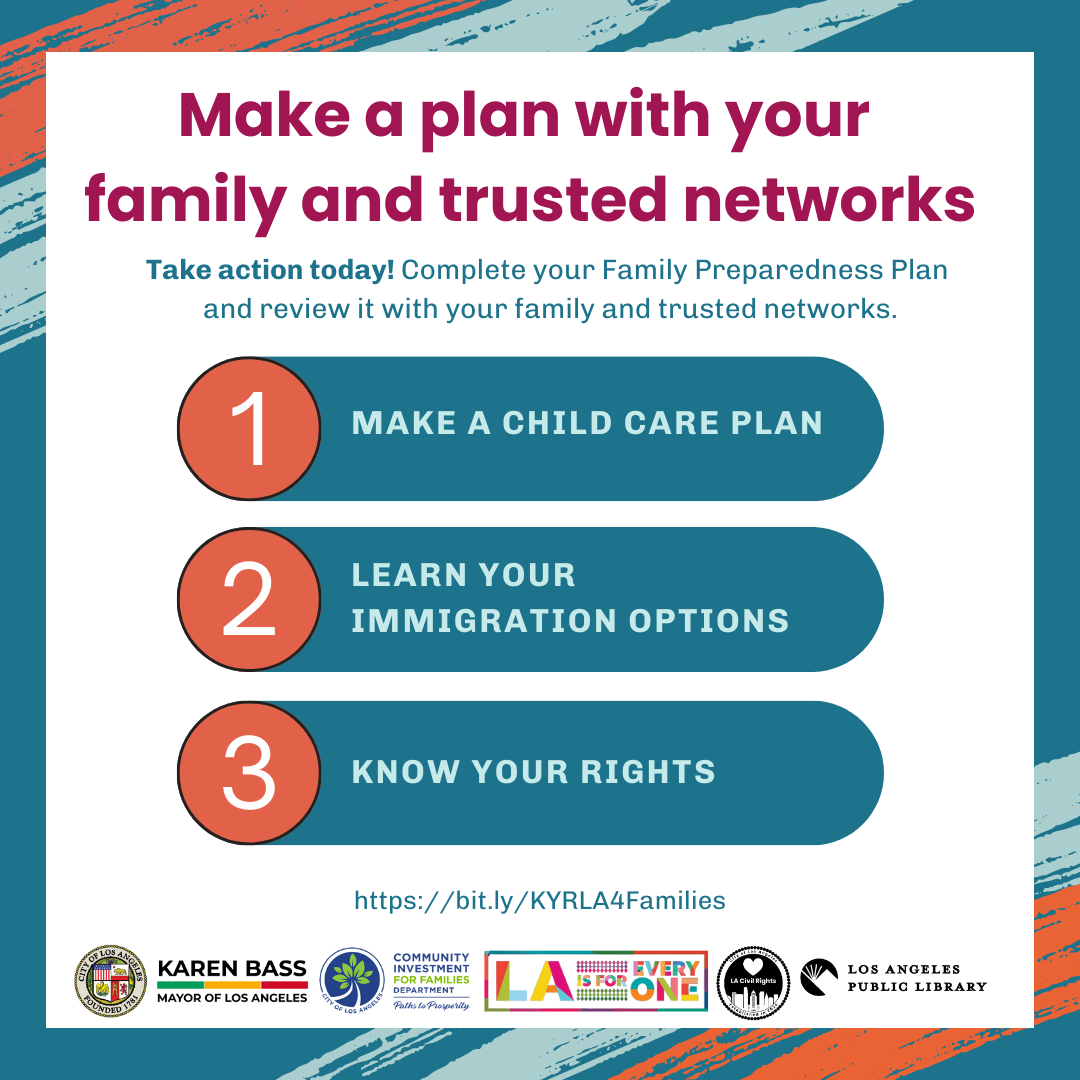 Make a plan with your family and trusted networks